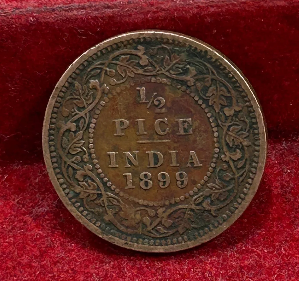 1899 British- India 1/2 Pice (Victoria) Calcutta Mint Rare Coin#C-190