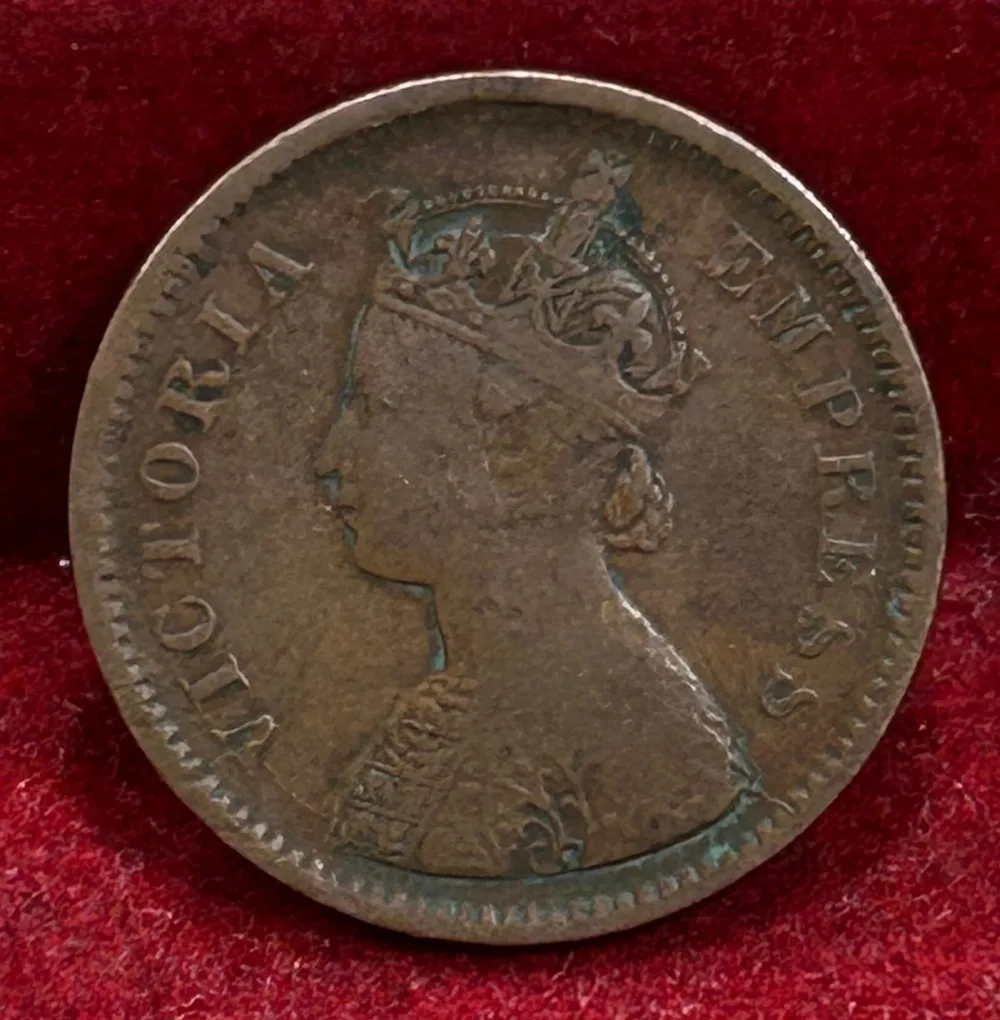 1891 British- India 1/2 Pice (Victoria) Calcutta Mint Rare Coin#C-191