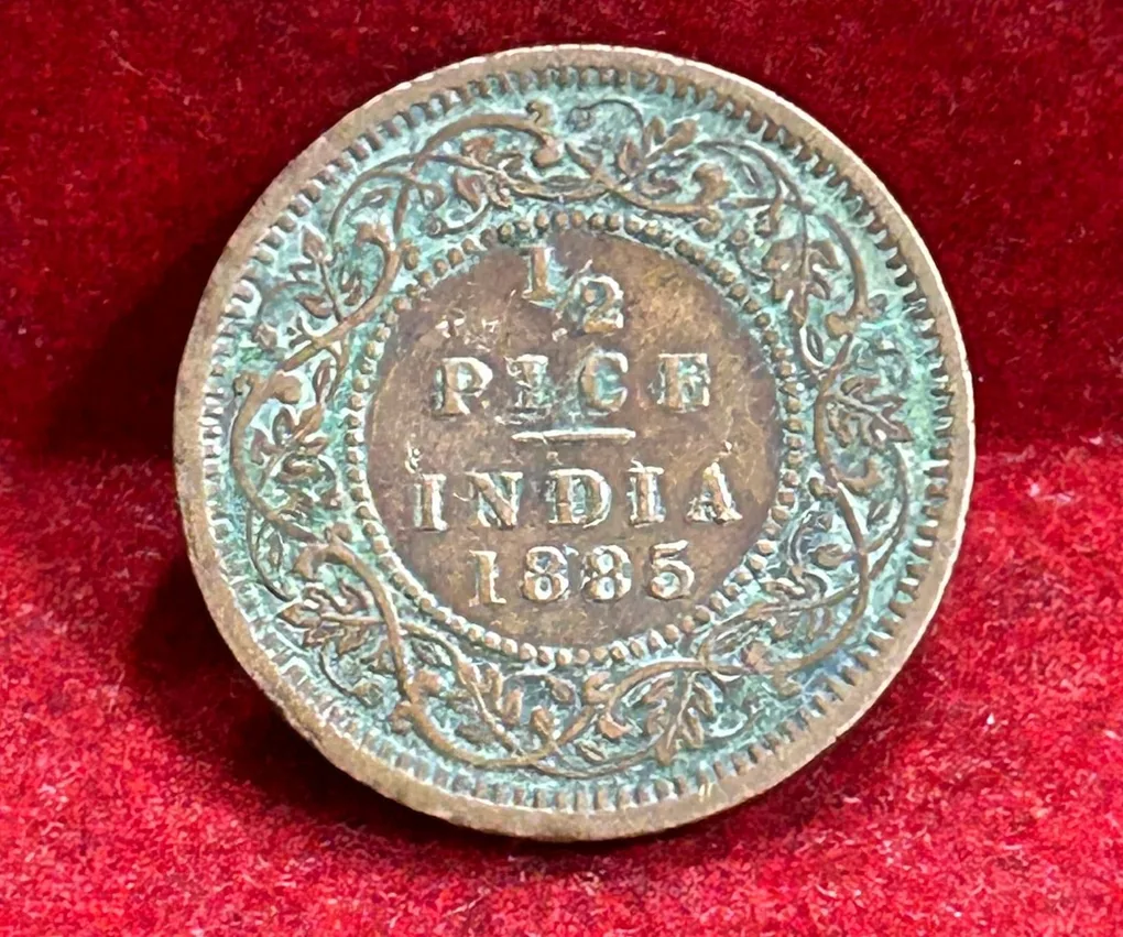 1885 British- India 1/2 Pice (Victoria) Calcutta Mint Rare Coin#C-192
