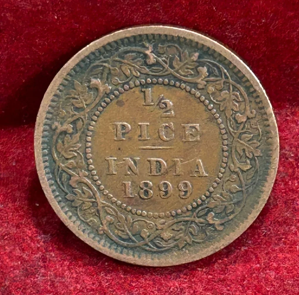 1899 British- India 1/2 Pice (Victoria) Calcutta Mint Rare Coin#C-197