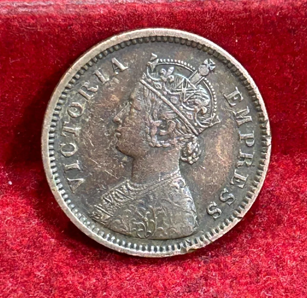 1887 British- India 1/2 Pice (Victoria) Calcutta Mint Rare Coin#C-199