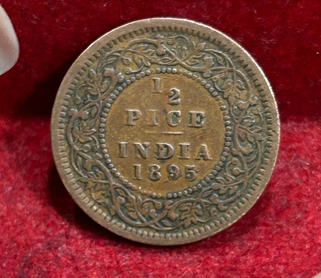 1895 British- India 1/2 Pice (Victoria) Calcutta Mint Rare Coin#C-202