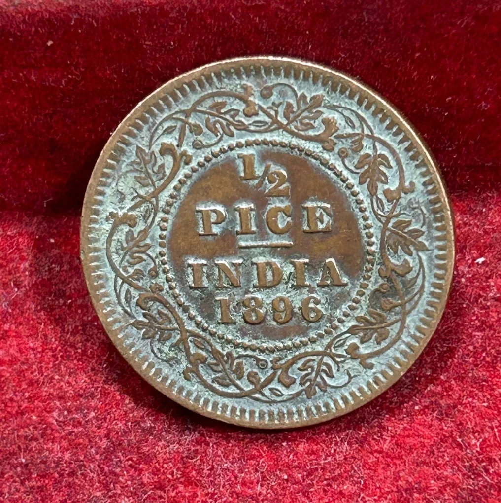 1896 British- India 1/2 Pice (Victoria) Calcutta Mint Rare Coin#C-209
