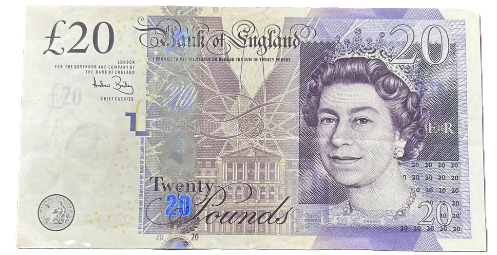 England 20 Pounds - Elizabeth II (Adam Smith) Rare Note #B2