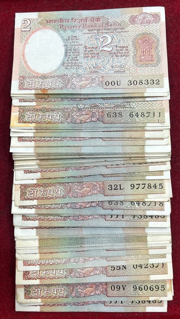 2 RUPEES SATELLITE MIX CONDITION (100 NOTE)#B-1