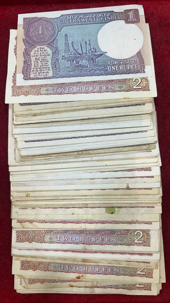 134 NOTE (ONE RUPEES, TWO RUPEES) MIX CONDITION MIX GOVERNOR (134 NOTE)#B-7