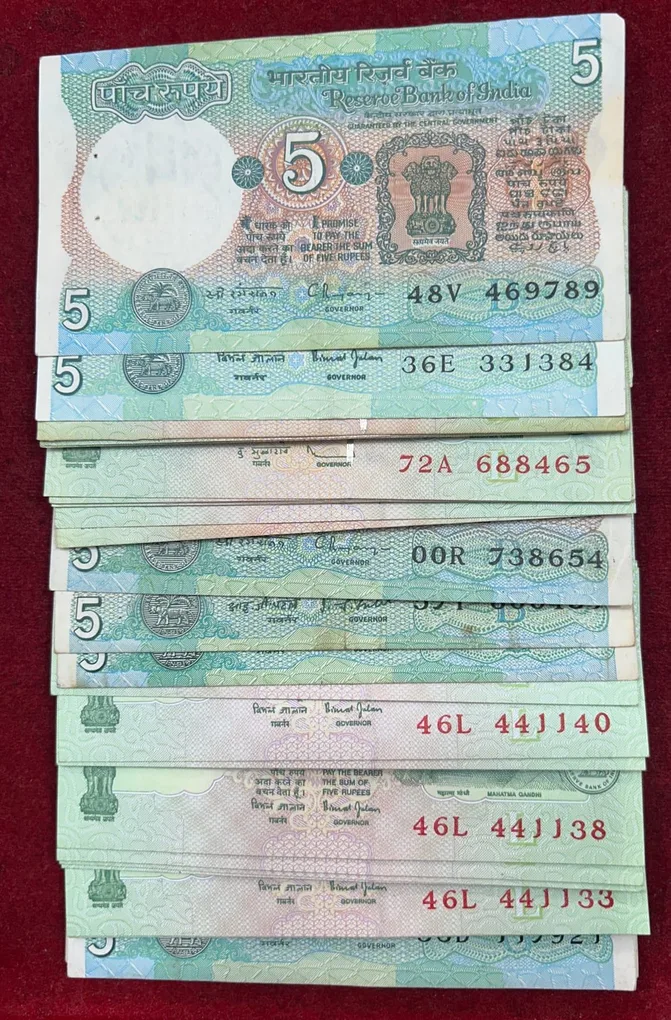 5 RUPEES MIX CONDITION MIX GOVERNOR (39 NOTE) #B-11