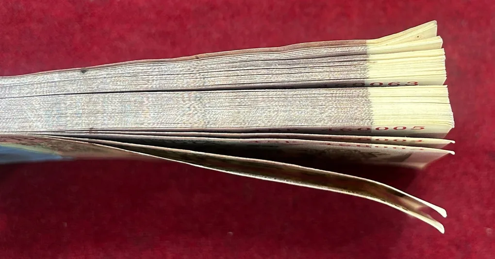 10 RUPEES (PEACOCK) GOVERNOR R.N MALHOTRA RARE (99 NOTE) SERIAL PACKET(LAST NOTE MISSING PACKET)