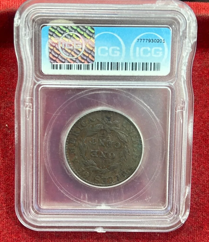 America 1 Cent 1822 - "Liberty Head / Matron Head" Grade ICG - F15 High Grade Extremely Rare Coin