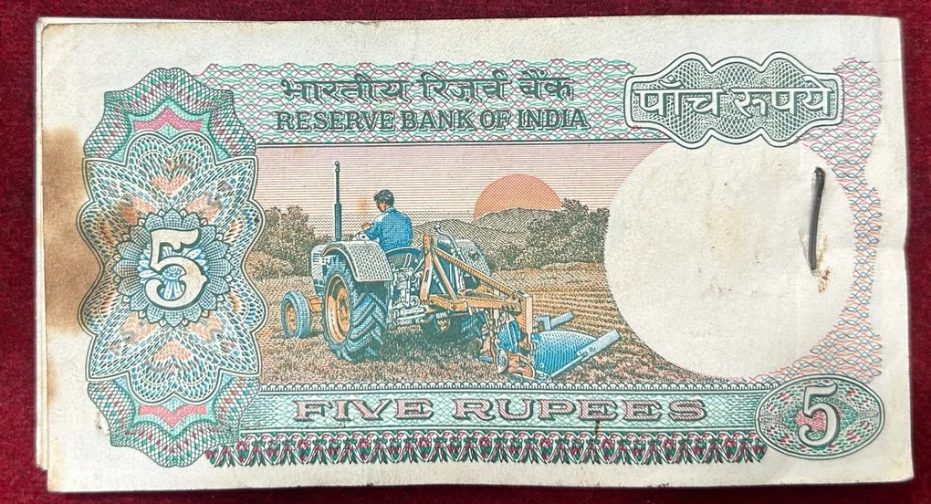 5 RUPEES (Tractor) GOVERNOR R.N MALHOTRA RARE (48 NOTE) SERIAL PACKET