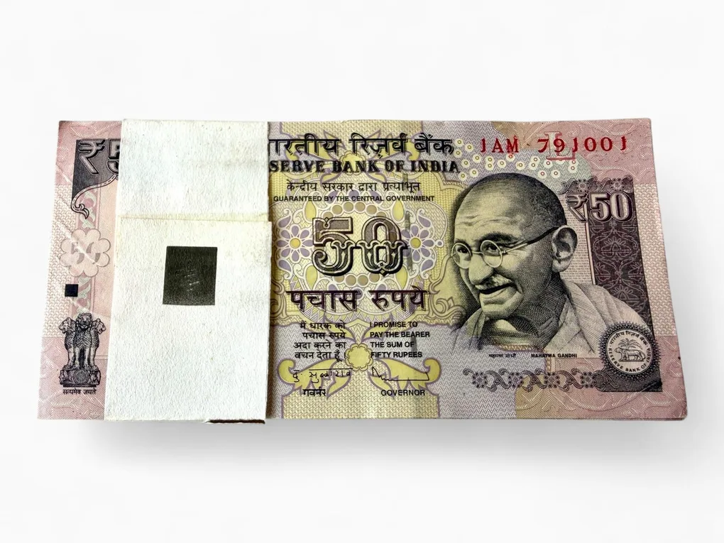 Rs 50 India Banknote Serial Bundle Inset L 2012 Issue Rupee Symbol Unique and Rare
