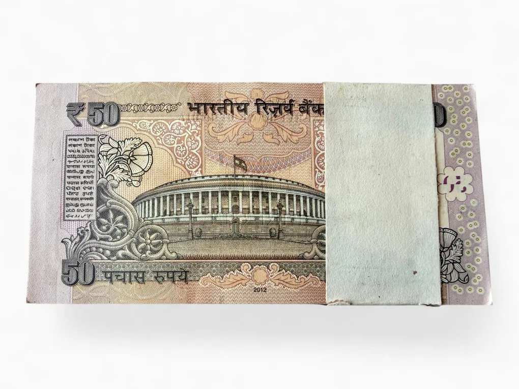 Rs 50 India Banknote Serial Bundle Inset L 2012 Issue Rupee Symbol Unique and Rare
