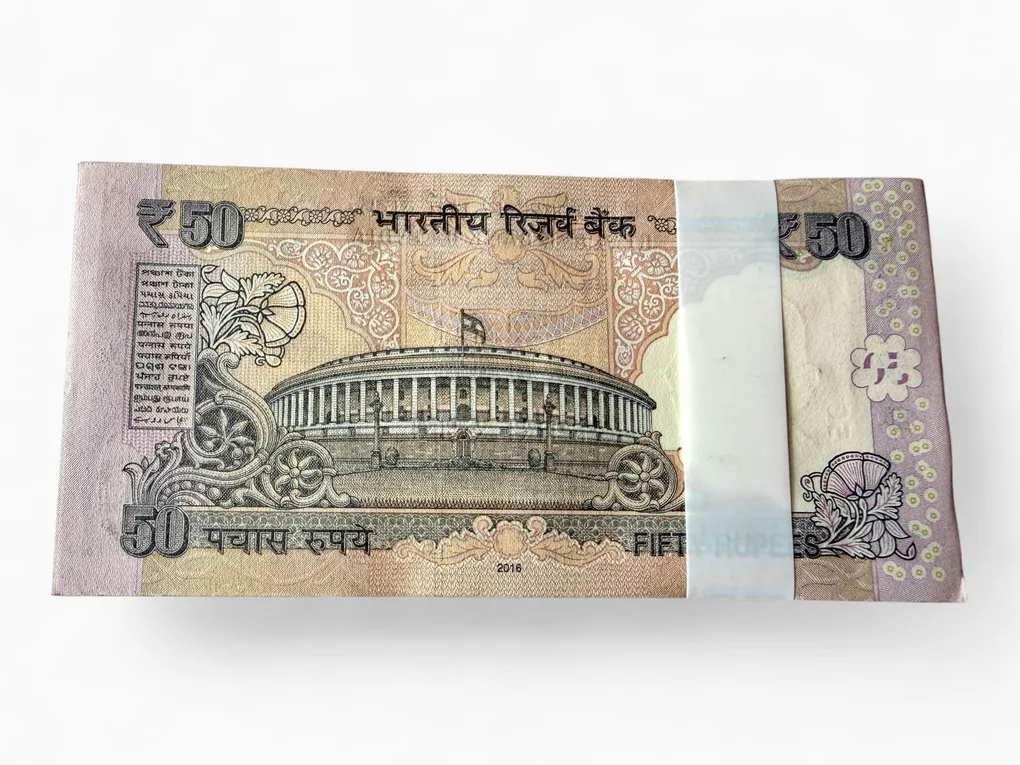 Rs 50 India Banknote Serial Bundle Inset L 2016 Issue Rupee Symbol Signed By Raghuram Rajan Unique and Rare