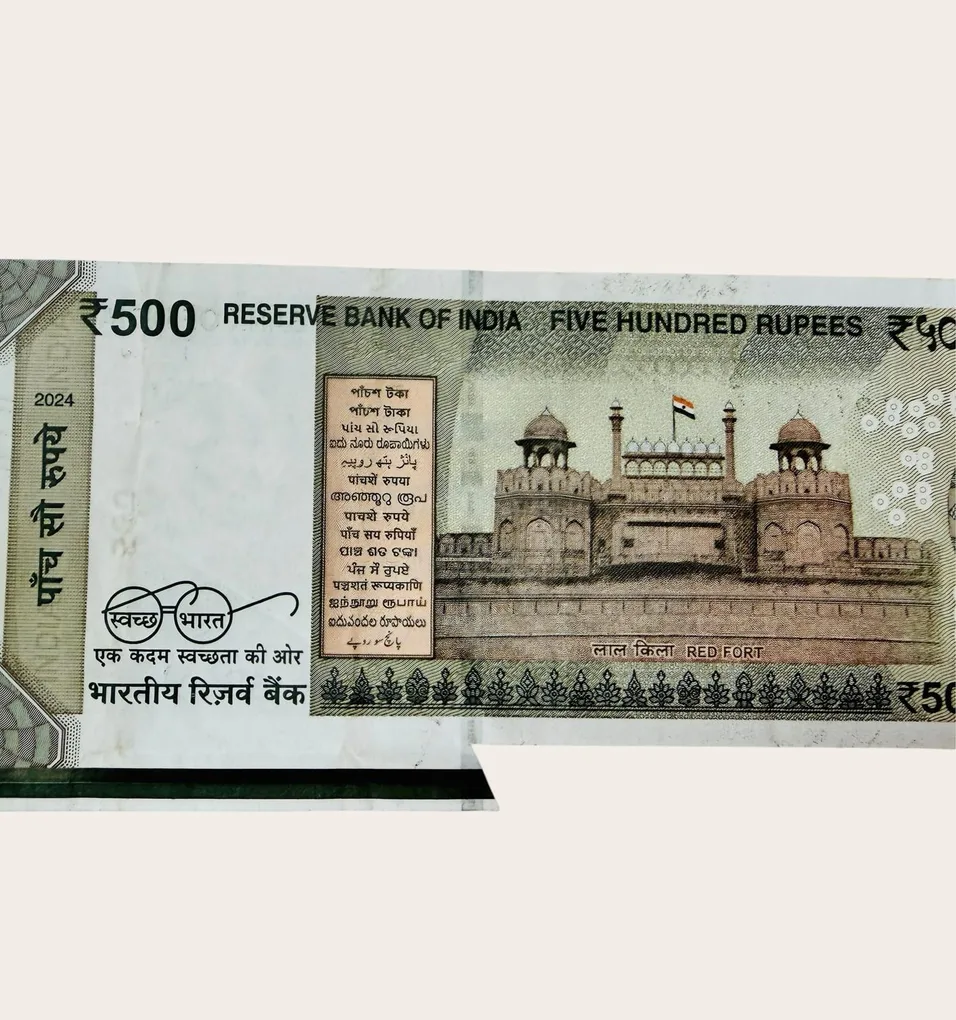 Rs 500 India Banknote Massive Extra Paper Butterfly Error Unique and Rare