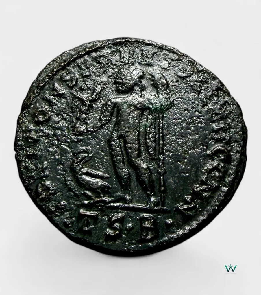 Ancient Roman Follis Nummus Bronze Issue Roman Empire 4th Century Emperor Constantine Ultra Unique and Rare Tetrarchy Period