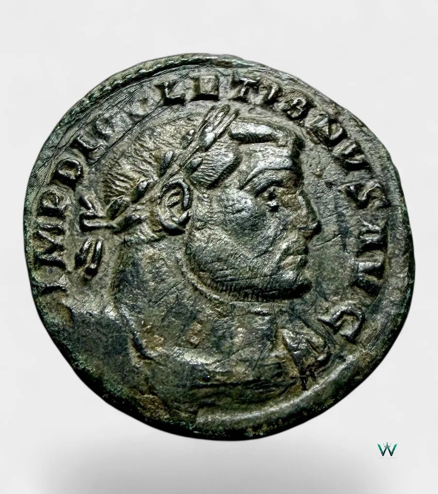Ancient Roman Follis Nummus Bronze Issue Roman Empire 4th Century Emperor Diocletian Ultra Unique and Rare Tetrarchy Period