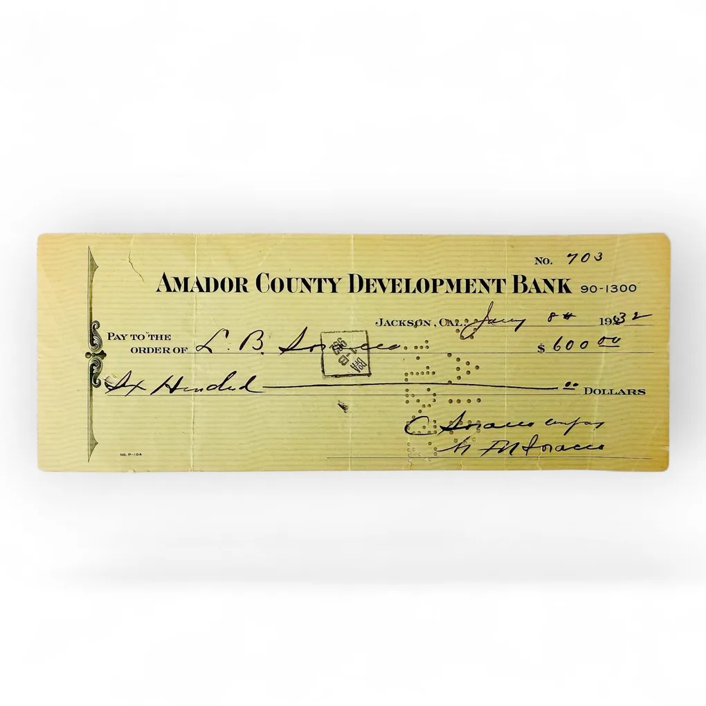 Amador County Development Bank 1900s Issue Unique and rare