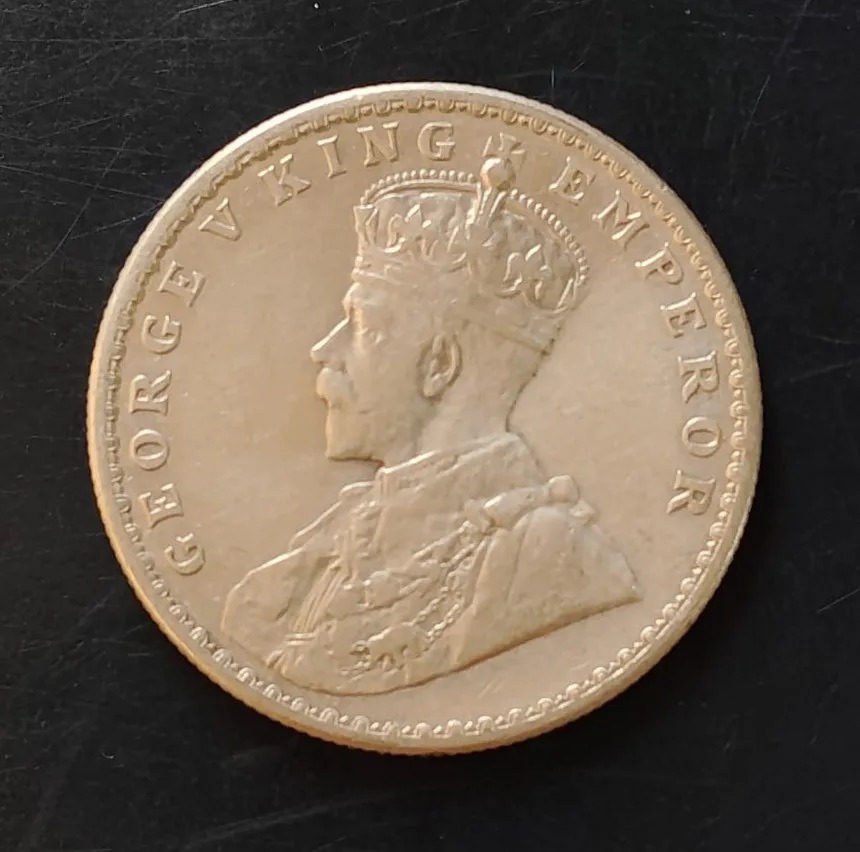 Silver British India King and emperor George v Denominaton 1₹ Excellent condition Same and similar piece available