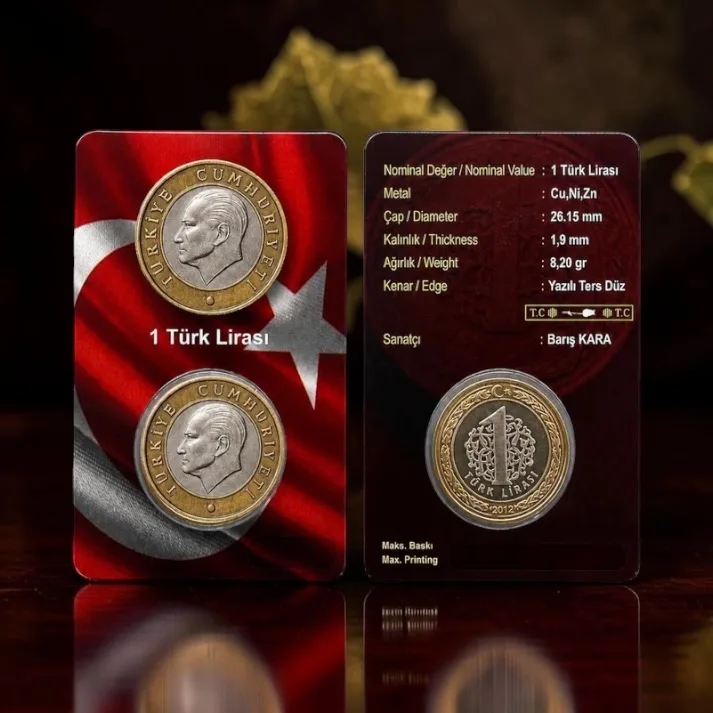 2024 Turkey 1 Türk Lirası Mustafa Kemal Atatürk Issue Blister Pack Ultra Unique and Rare