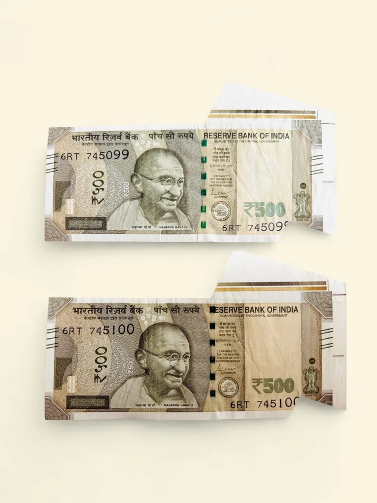 Rs 500 India Banknote Extra Butterfly Error In Sequence Unique and Rare