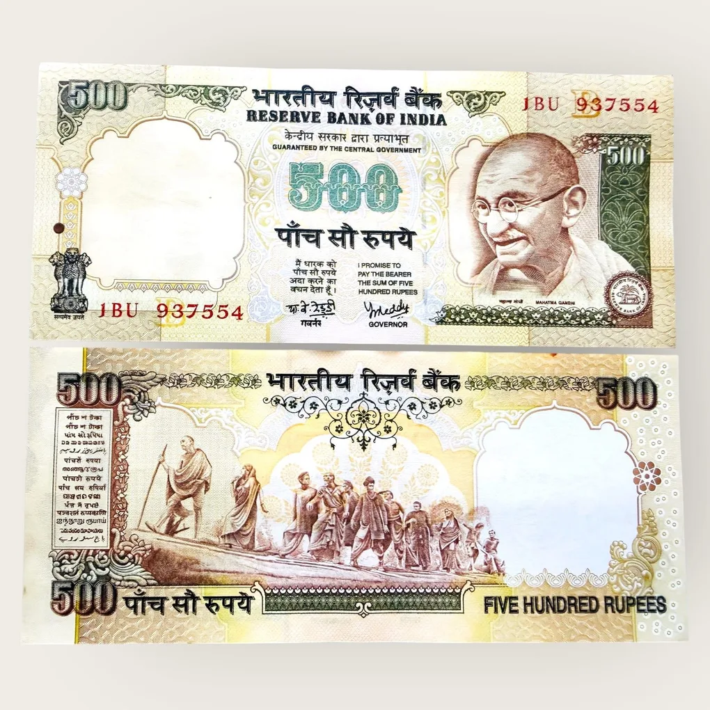 Rs 500 India Banknote Silver thread Issue Issue Collectible Condition Signed by Y V Reddy Unique and Rare