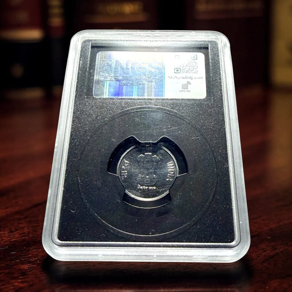 Re 1 Republic India Top Graded Pattern Coin 2022 Mumbai Mint Issue Graded 65 Plus Extreme Unique and Rare