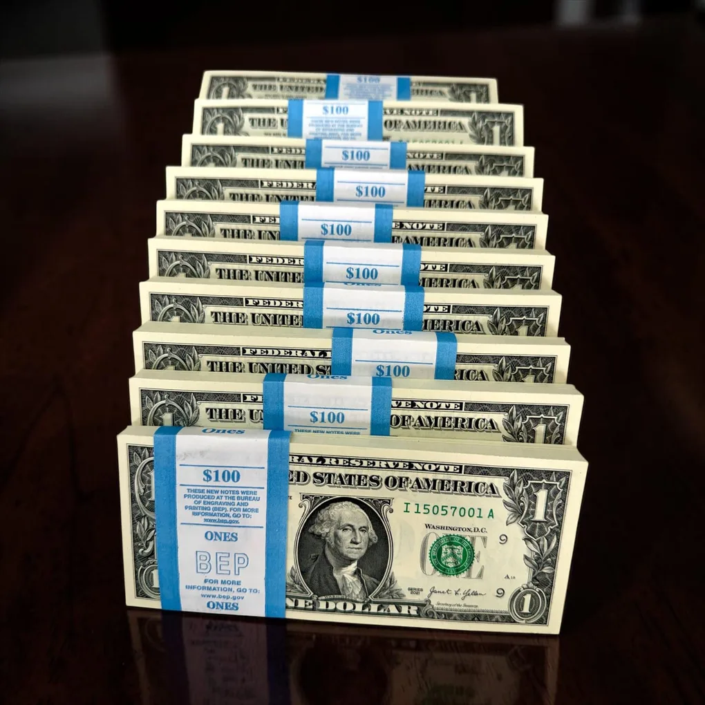 United States 1 Dollar Banknote Serial Rim 1000 Pieces Gem UNC Very Unique and Ultra Rare