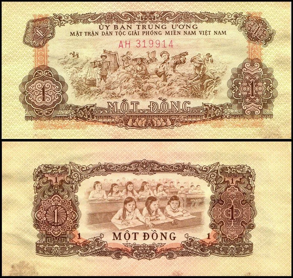 South Vietnam 1 Dong Banknote 1963 ND PR4 UNC Unique and Rare