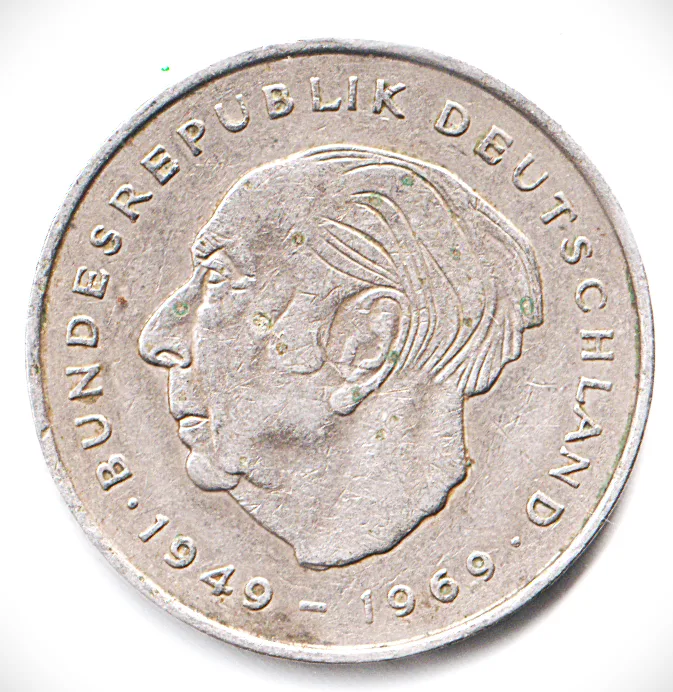 Rare 2 DEUTSCHE Mark1973 J MINT FEDERAL REPUBLIC OF WEST GERMANE BUNDESREPUBLIK 1949-1969