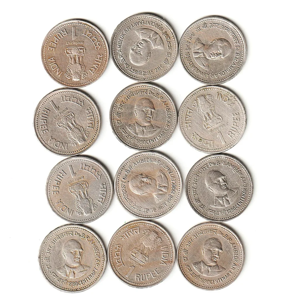 Rare 1 Rupee 1990 Dr Br Ambedkar Centenary Republic of India Bombay Mint Coinage India Coin