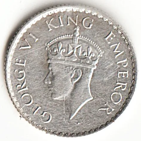 Rare 1/4 Rupee 1940 Silver Coin Bombay Mint George Vl King Emperor British India Coin
