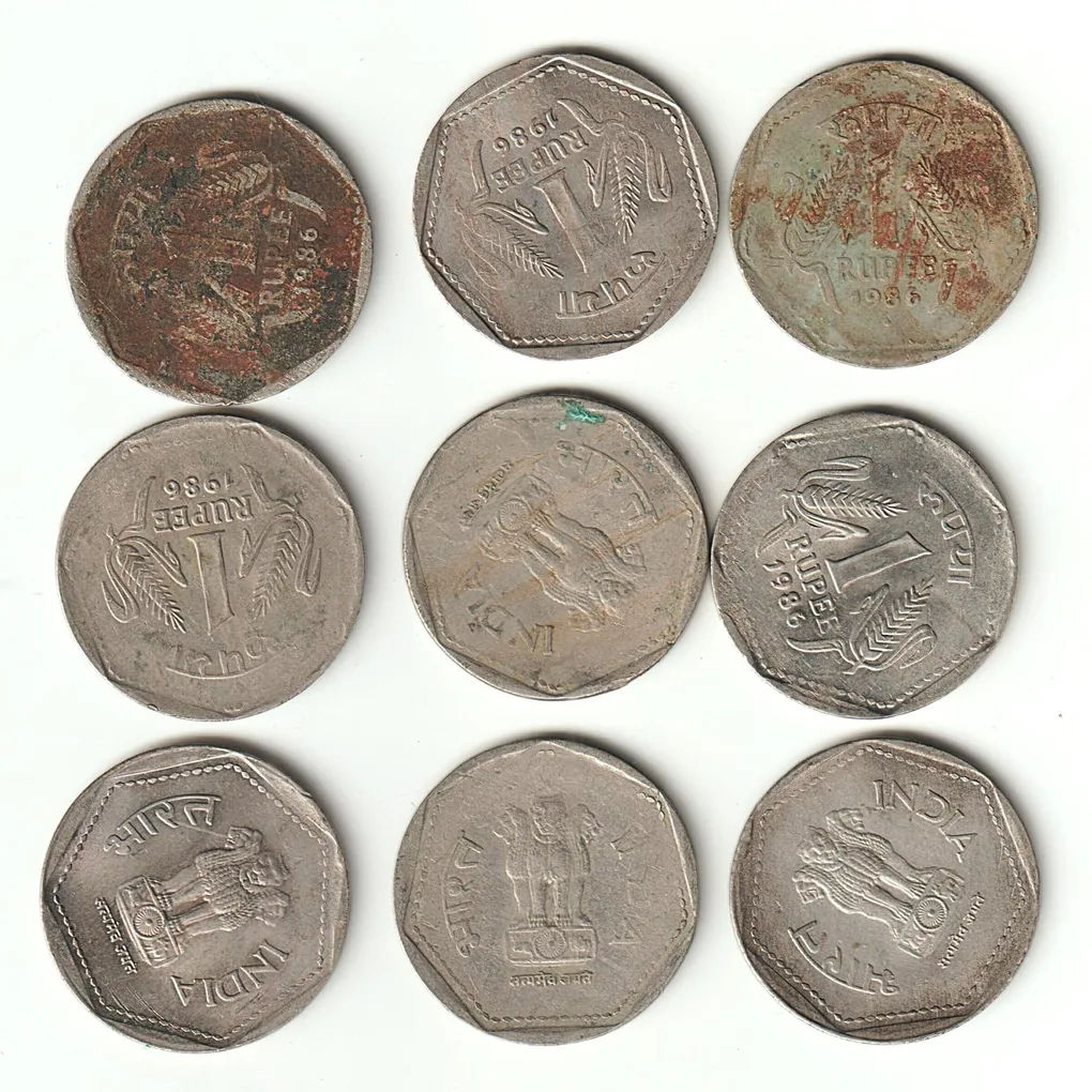 Rare 1 Rupee 1986 Republic of India Calcutta Mint Republic India Coinage India Coin
