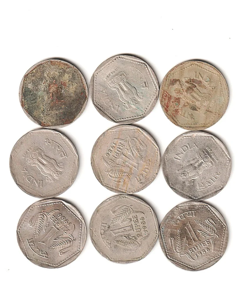 Rare 1 Rupee 1986 Republic of India Calcutta Mint Republic India Coinage India Coin