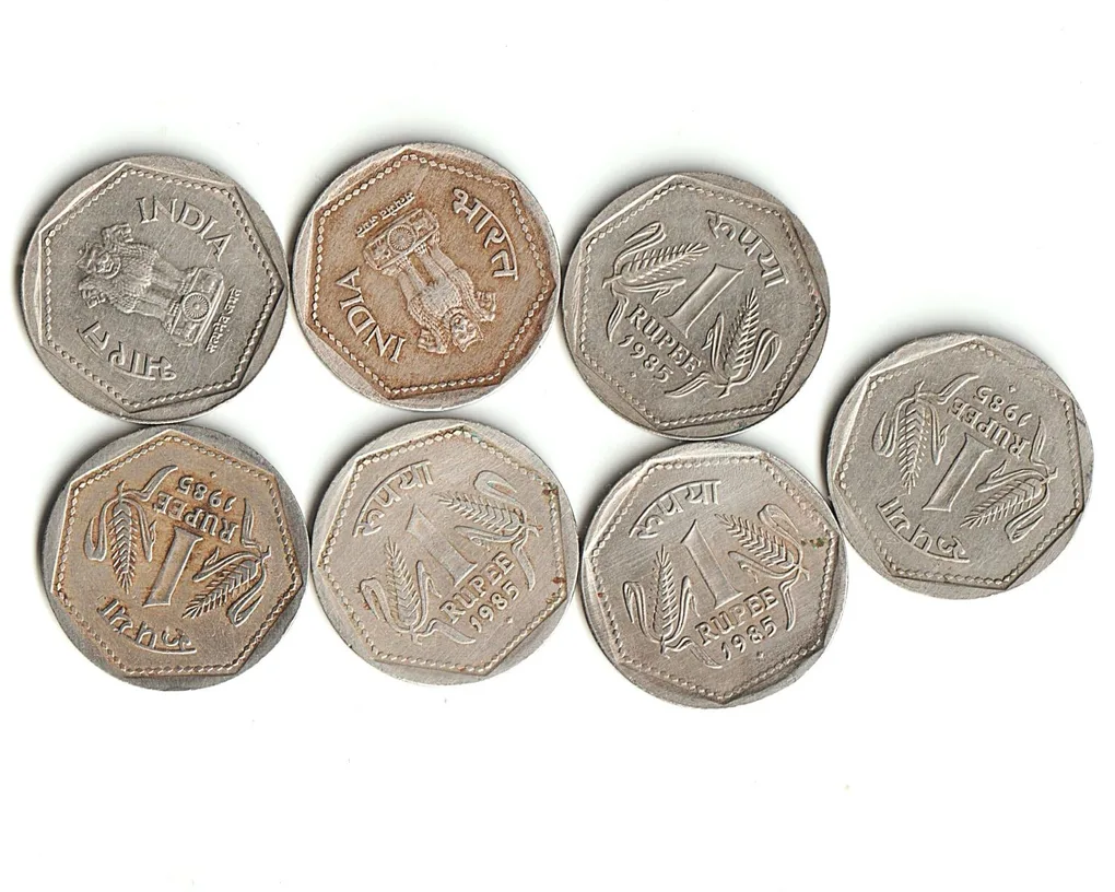 Rare 1 Rupee 1985 of Bombay Mint Coins Fine Coin of Republic India