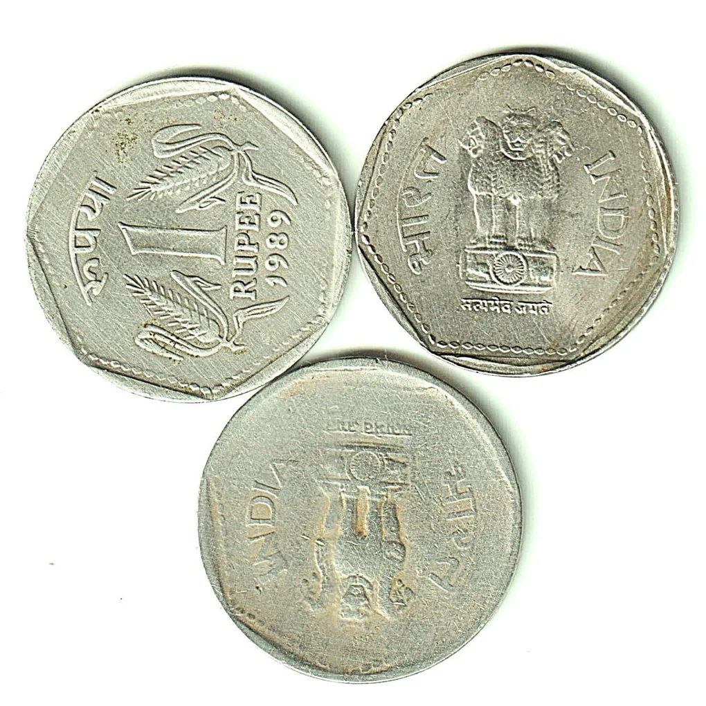 Rare 1 Rupee 1989 Republic of India Calcutta Mint Coinage India Coin