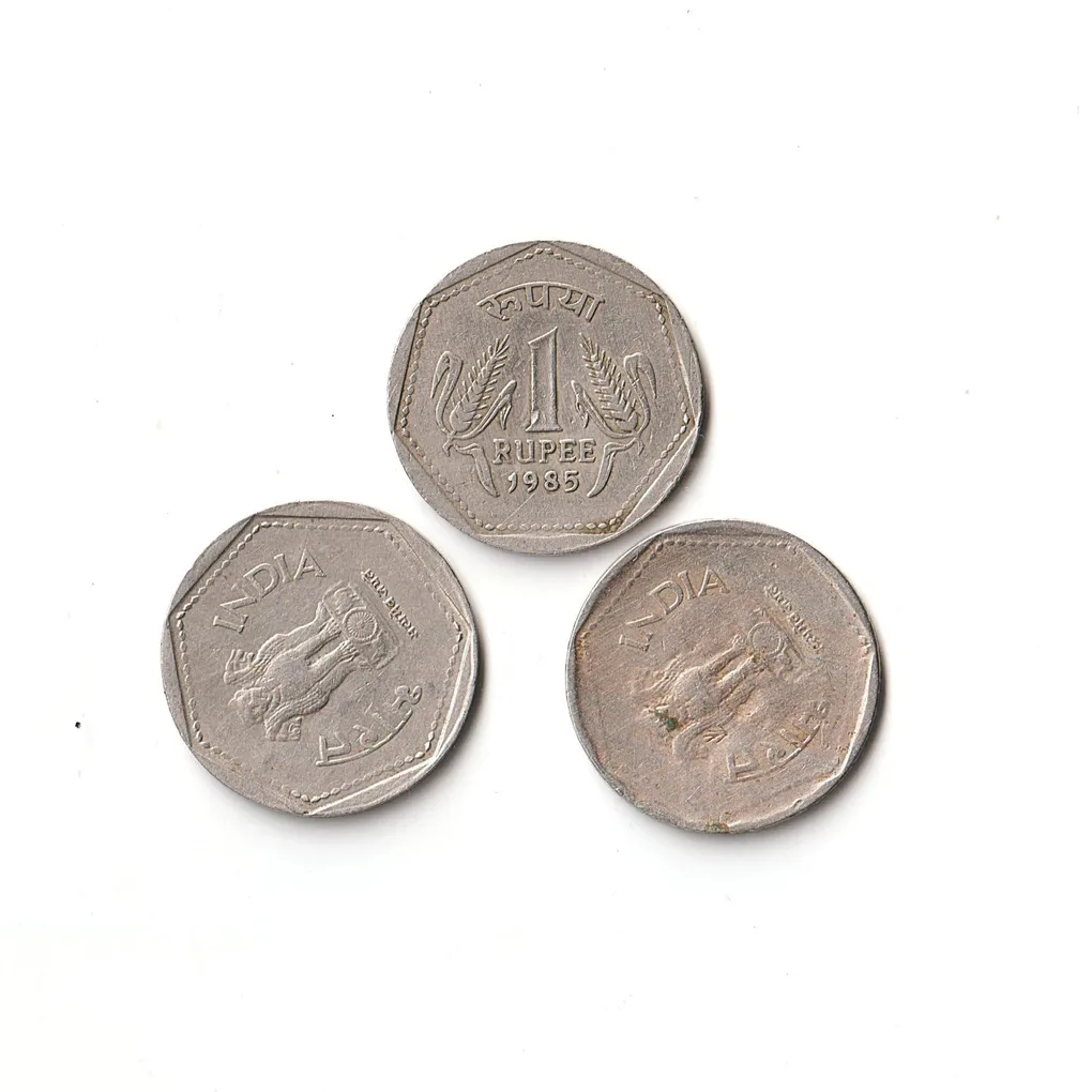 Rare 1 Rupee 1985 Calcutta Mint Fine Condition Coin of Republic India