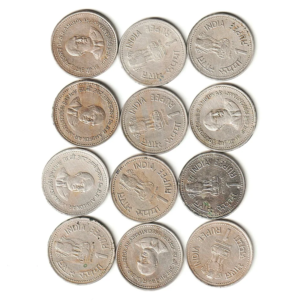 Rare 1 Rupee 1990 Dr Br Ambedkar Centenary Republic of India Bombay Mint Coinage India Coin