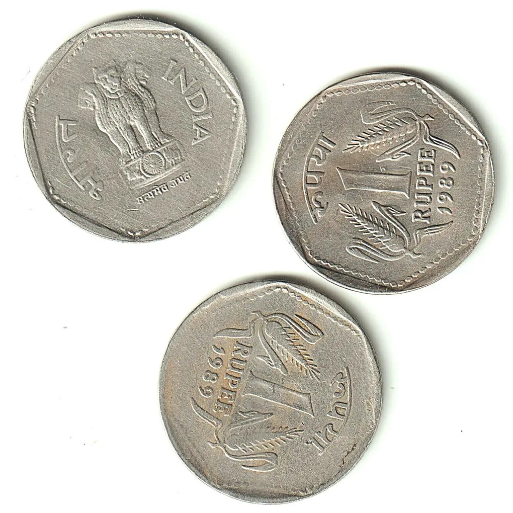 Rare 1 Rupee 1989 Republic of India Calcutta Mint Coinage India Coin