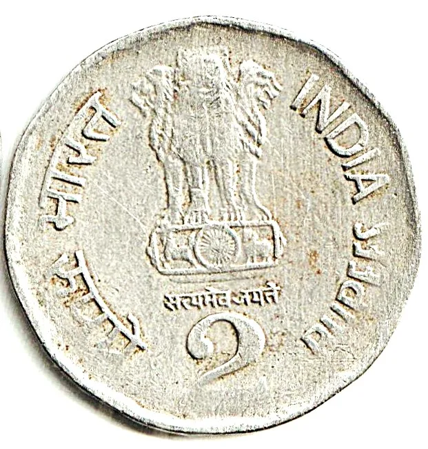 Rare 2 Rupee 1997 Subhas Chandra Bose Centenary Republic of India Calcutta Mint Coinage India Coin