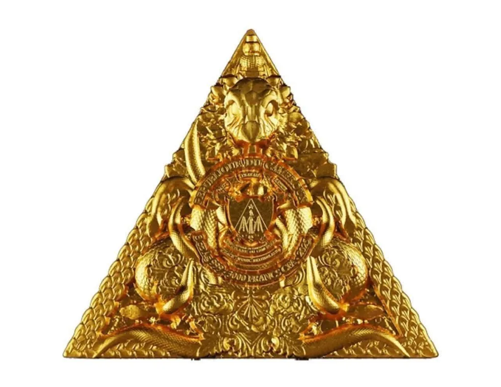 SHIVA Gold Gilded Trimurti Guardians of the Universe 3 Oz Silver Coin 3000 Francs CFA Cameroon 2025