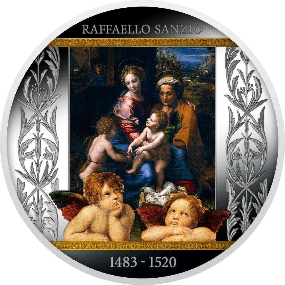 CAMEROON 500 FRANCS RAFAEL SANTI (THE HOLY FAMILY) 2020 (SILVER 17.50 G ) COIN RARE PROOF SET