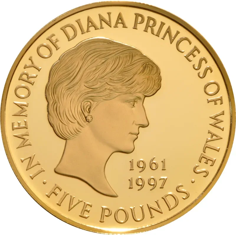 United Kingdom 5 Pounds 1999 - Elizabeth II Diana, Princess of Wales Commemorative issue Coin + Stamps + Certificate with Beautiful Book