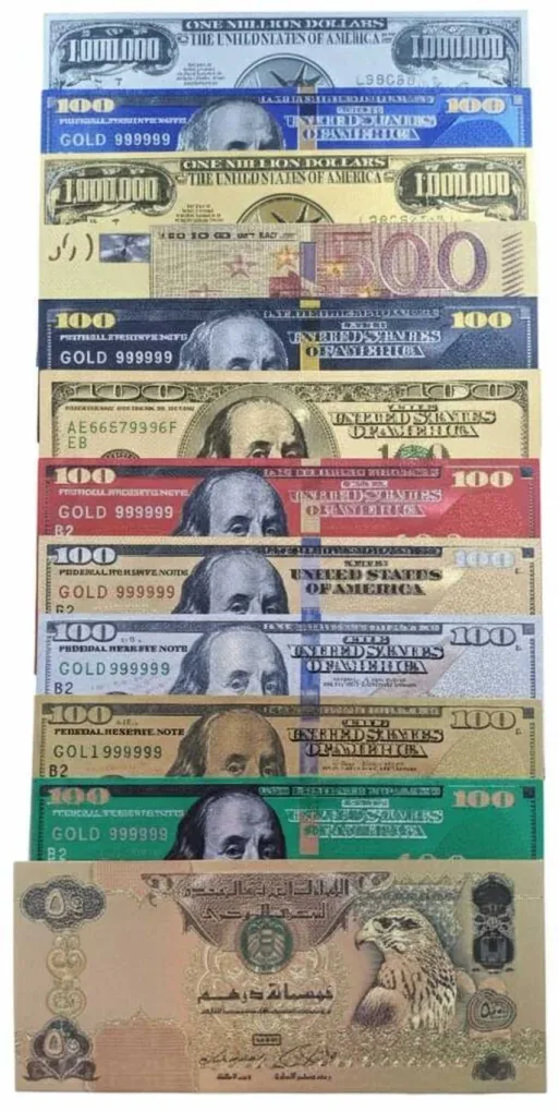 12 DIFFERENT US DOLLARS FANCY ITEM COLLECTABLES (12 PCS SET)