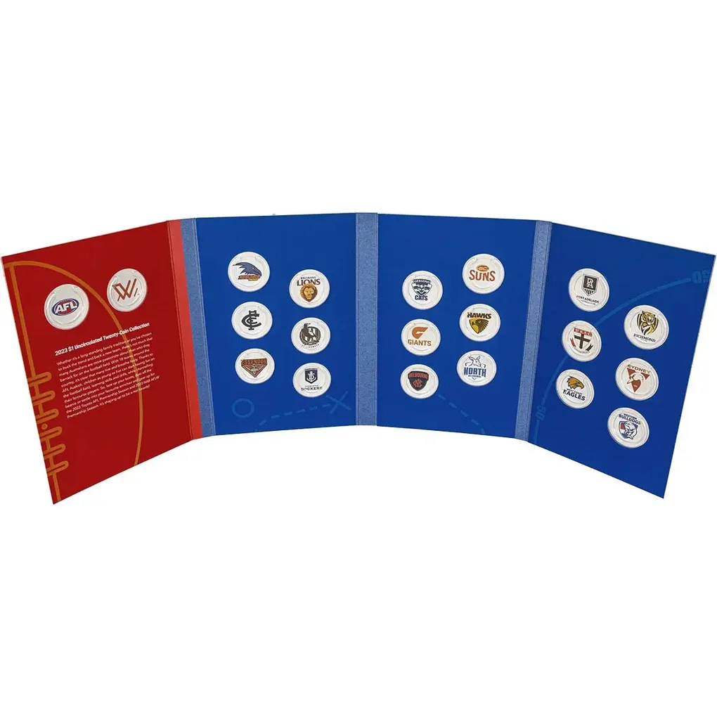 1 Dollar's 2023 Australian Football League (AFL) 20 Coin Set with Folder