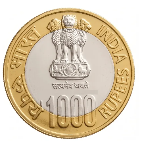 1000 Rupees 2010 Brihadeeswarar Temple Bimetallic Beautiful Medieval Token Coin