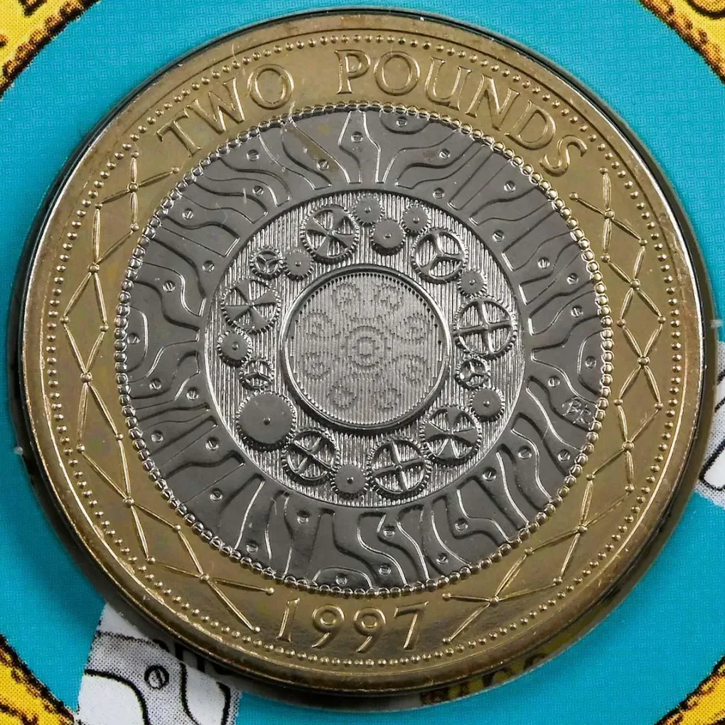 United Kingdom 1997 Brilliant Uncirculated 2 Pound Rare Commemorative Coin With Beautiful Folder