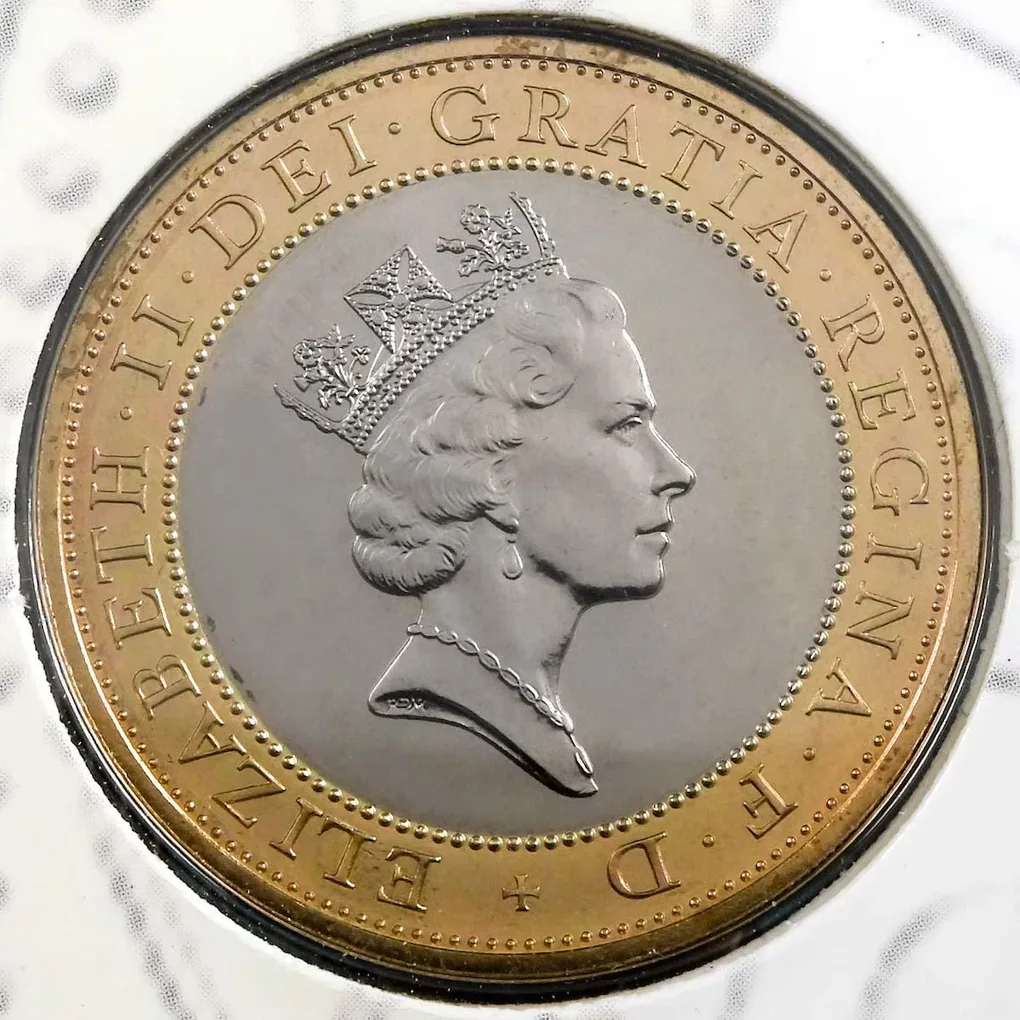 United Kingdom 1997 Brilliant Uncirculated 2 Pound Rare Commemorative Coin With Beautiful Folder