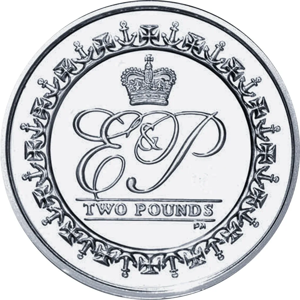 British Indian Ocean Territory 2 Pounds 2011 - Elizabeth II Prince Philip, 90th Birthday Rare Coin ( First Day Cover with Stamp )