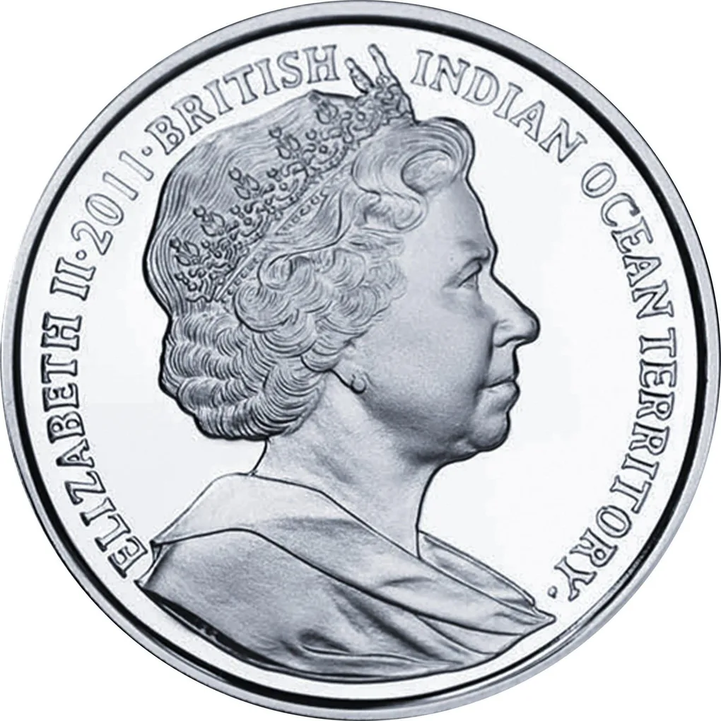 British Indian Ocean Territory 2 Pounds 2011 - Elizabeth II Prince Philip, 90th Birthday Rare Coin ( First Day Cover with Stamp )