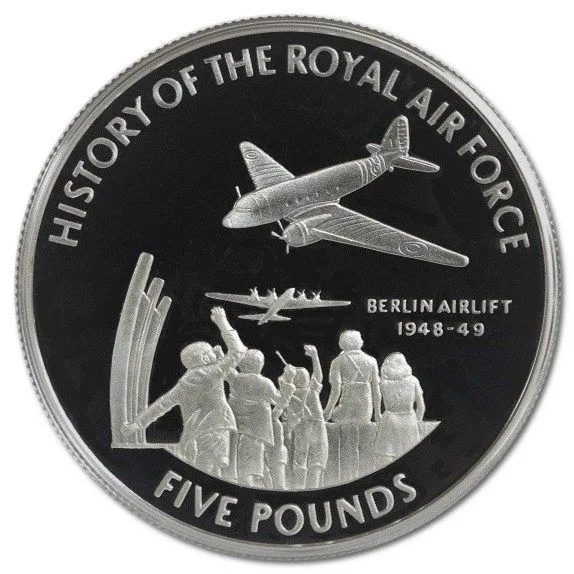 Guernsey 5 Pounds 2008 - Elizabeth II Berlin Airlift Rare Coin (First Day Cover with Stamp)